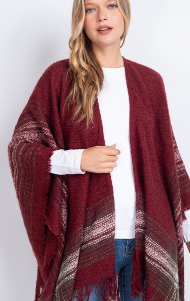 NWT Muti Plaid Ruana Wrap